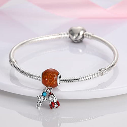 KUNSIR Charms Beads fits Pandora Charm bracelets for Woman 925 Sterling Silver Dangle Pendant Bead Jewelry Beads Gifts Happy Birthday Charms for Women Bracelet&Necklace - style: Aerospace industry Charm