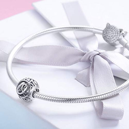 Letter Charms 925 Sterling Silver Initial A-Z Bead Charms | For Bracelets Necklaces, Hypoallergenic,Cubic Zirconia Alphabet Beads, Personalized Gifts for Women - color: O