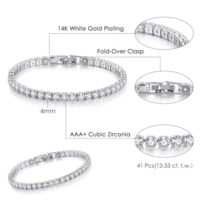 Women's 14K Gold Plated Jewelry Bracelet Set - Stylish Thin Dainty Chain, Stackable Cuban Link and Paperclip Bracelets - style: Silver 6.5inch