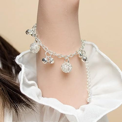 925 Sterling Silver Plated Heart Charm Bracelet for Women - Dainty Chain Love Gift Idea - style: Style9