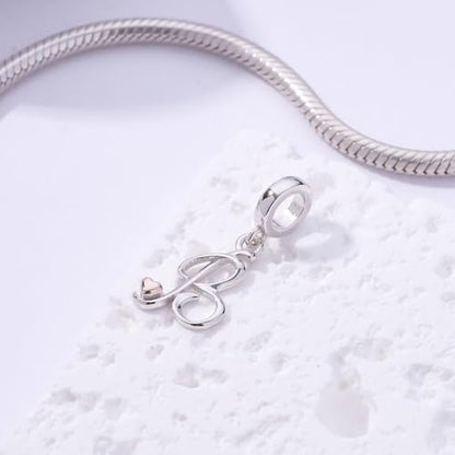 Letter Charms for Pandora Bracelets 925 Sterling Silver Alphabet Initial Charms Bead Jewelry Gift for Women - style: Initial B
