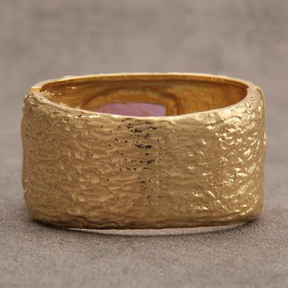 GelConnie Chunky Cuff Bangle Bracelet for Women, Statement Jewelry | Gold and Silver Tone Cuff Bangles with Resin, Crystal and Textured Accents for Party, Vacation and Dressy Looks - style: Bangle 07-Color Stone