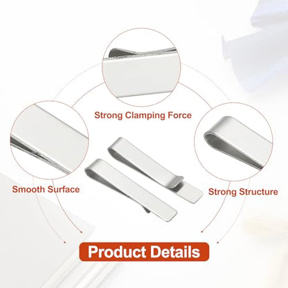 PATIKIL Skinny Tie Clips, Stainless Steel Tie Clips for Men Wedding - color: Silver