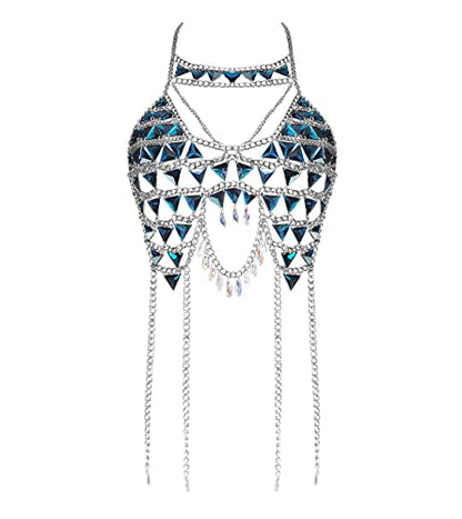Women's Sexy Suit Body Chain - color: C-Silvery Colour