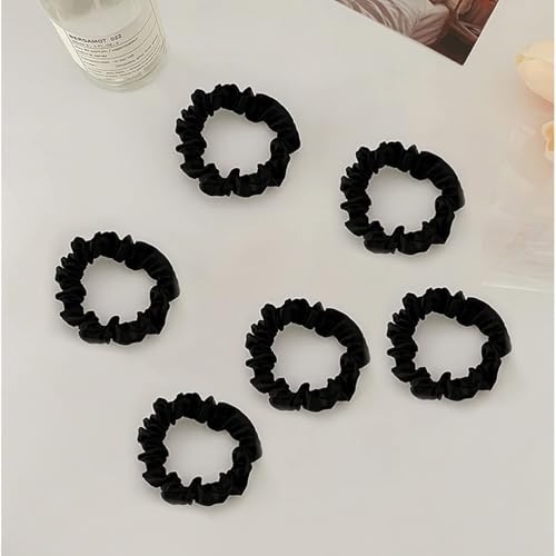 12Pcs Satin Hair Scrunchies For Women, Black Scrunchies Hair Ties | Soft Satin Fabric, Gentle Hold, Stretch Elastic Band, Suitable For Daily Wear, Parties, Sports, And Gifting - color: 12Pcs Black