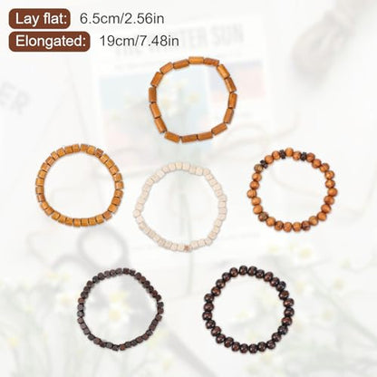 Wooden Mens Beaded Bracelets Adjustable Elasticity Mens Bracelet Multi-Layer Detachable Beaded Bracelets for Men - color: T-002