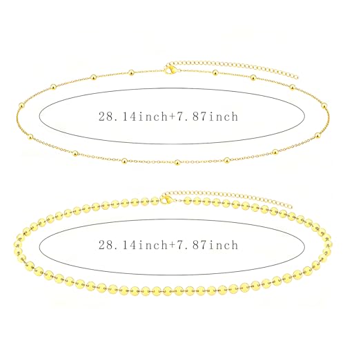 NEWITIN 4 Pieces Waist Chain for Women Gold Plated Adjustable Belly Chain Dainty Layered Summer Beach Body Chains Sexy Bikini Body Chains Jewelry Accessories for Women - color: 4 Pieces Gold Silver Fashion