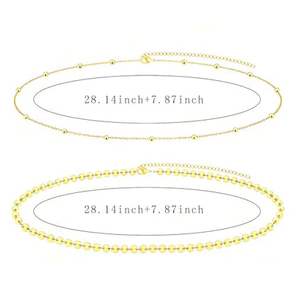 NEWITIN 4 Pieces Waist Chain for Women Gold Plated Adjustable Belly Chain Dainty Layered Summer Beach Body Chains Sexy Bikini Body Chains Jewelry Accessories for Women - color: 4 Pieces Gold Silver Fashion