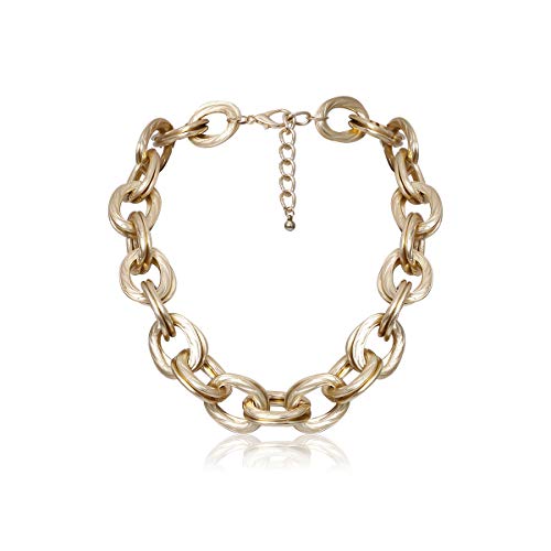 CSIYANJRY99 Chunky Gold Necklaces for Women,Multilayer Punk 80s Hip Hop Necklace,Layered Cuban Link Chain Statement Necklace 90s Freaknik Outfit Accessories for Women - color: Gold Chunky