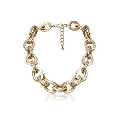CSIYANJRY99 Chunky Gold Necklaces for Women,Multilayer Punk 80s Hip Hop Necklace,Layered Cuban Link Chain Statement Necklace 90s Freaknik Outfit Accessories for Women - color: Gold Chunky