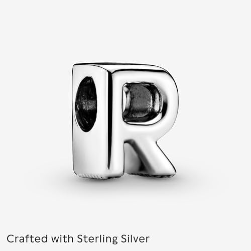Pandora Alphabet Charm - Compatible Moments - Gift for Her - Made with Sterling Silver - with Gift Box - style: Letter R
