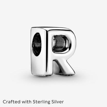 Pandora Alphabet Charm - Compatible Moments - Gift for Her - Made with Sterling Silver - with Gift Box - style: Letter R