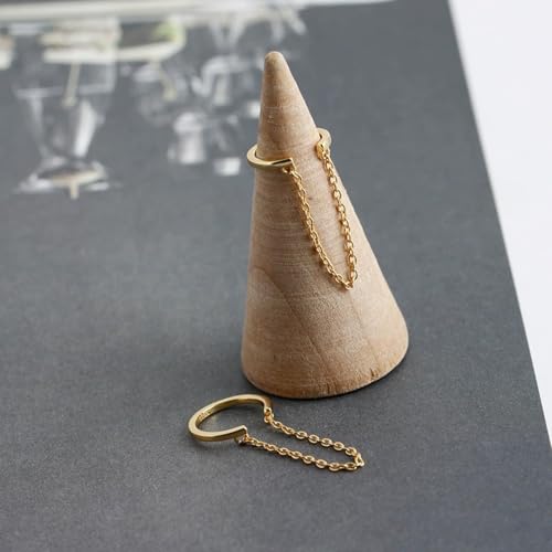 Ear Cuffs Non Piercing Ear Cuff for Women Clip on Huggie Hoop Earrings Gold Fake Earring Cuff with Chain Clips Minimalist Jewelry - color: B3:4pcs gold