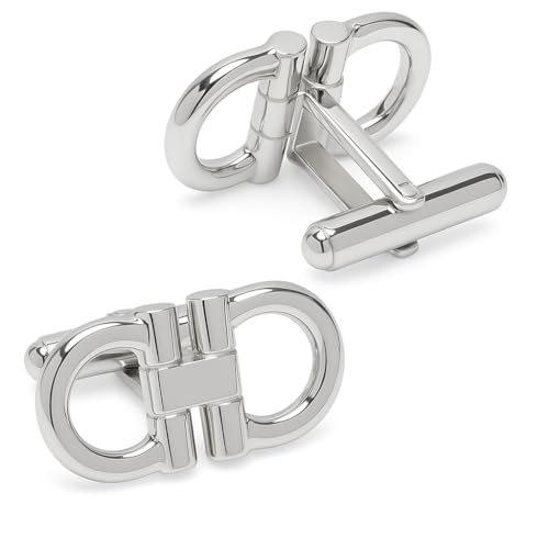 LeCalla 925 Sterling Silver Men's Cufflink | Silver Cufflinks For Men Jewelry | 14K Gold-Plated Cufflinks Business Wedding Shirt Accessories Gift for Son, Father, Husband - style: Rhodium Plated Horse Bit