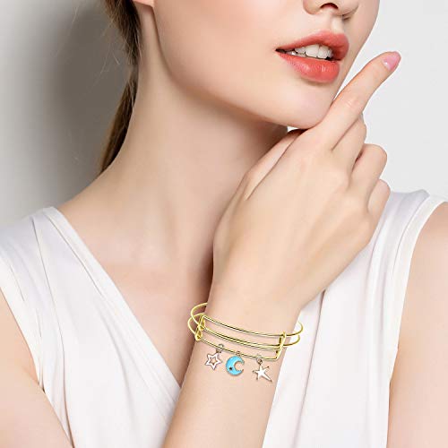 UPINS 60Pcs Gold Expandable Bangle Bracelets Adjustable Wire Blank | Stainless Steel Women Bracelets for DIY Jewelry Making Crafting Supplies for Beginners Experienced Jewelry Makers - color: Gold
