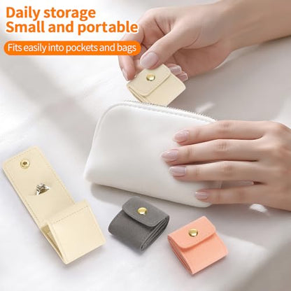 KUKUVR Mini Travel Jewelry Organizer Bag (Beige) | Foldable 4 Compartment, Gym Jewelry Holder Case, Ring Earring Necklace Storage Roll Pouch, Gift for Women - color: Beige
