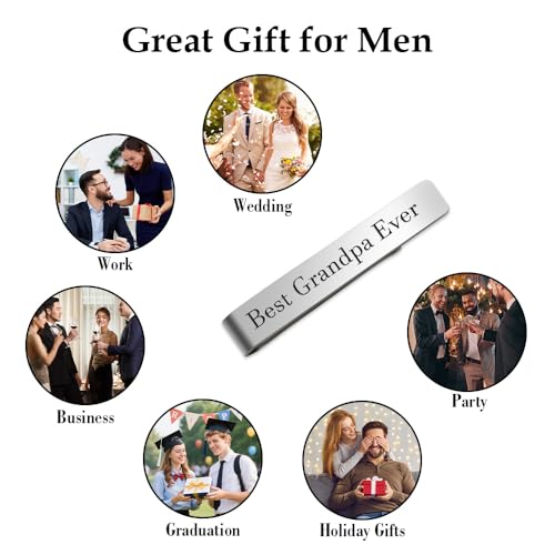 Aelciyue Tie Clips for Men's Jewelry Tie Bar Graduation Fathers Day Birthday Xmas Valentines Day Gifts for Men Dad Grandpa