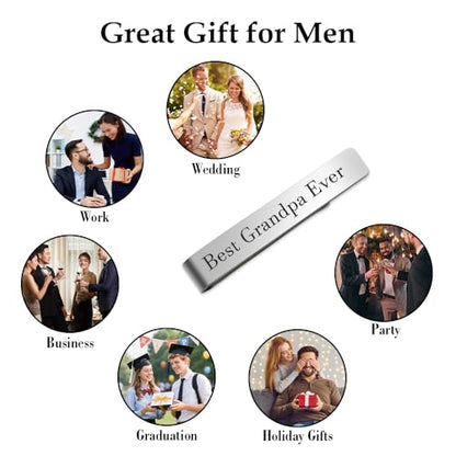 Aelciyue Tie Clips for Men's Jewelry Tie Bar Graduation Fathers Day Birthday Xmas Valentines Day Gifts for Men Dad Grandpa