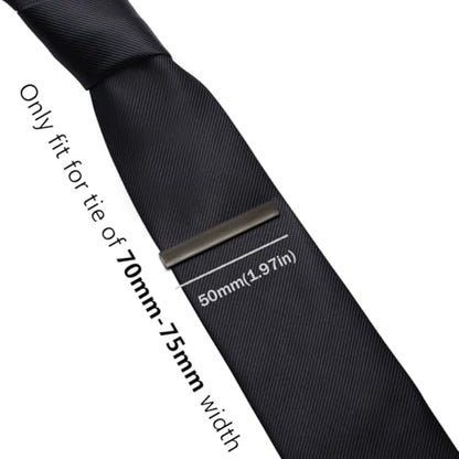 HONEY BEAR 5cm/5.4cm/6cm Mens Tie Clip Bar for Normal Size Steel Business Wedding Gift 1.97"/2.12"/2.36" - style: 5cm Gunmetal Brushed Black