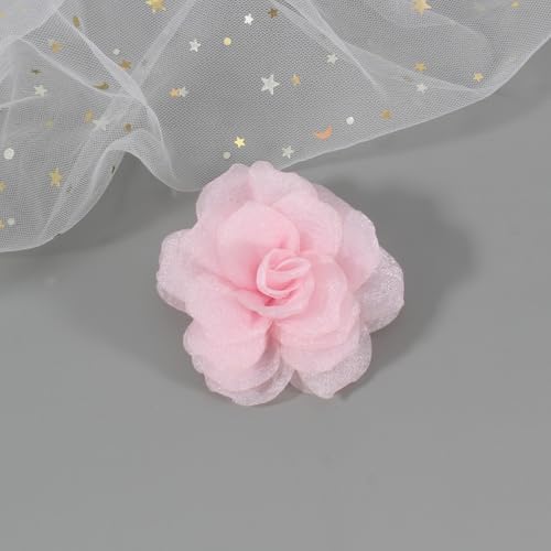 4.33" Soft Pink Flower Hair Clip | Lightweight Elegant & Perfect for Weddings, Parties or Daily Wear. Add a Feminine Touch to Hairstyles, Dresses, Hats & Accessories | Durable & stylish design - color: Light Pink