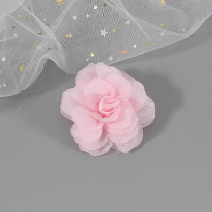 4.33" Soft Pink Flower Hair Clip | Lightweight Elegant & Perfect for Weddings, Parties or Daily Wear. Add a Feminine Touch to Hairstyles, Dresses, Hats & Accessories | Durable & stylish design - color: Light Pink