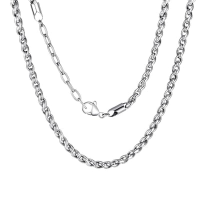 Stainless Steel Chain Necklaces,Rolo Chain Necklace for Men Women,Unique Fashion and Charm Jewelry, Silver Tone Chain,Stainless Steel Adjustable Link, Gifts for Friends/Husband/Dad - style: 1257