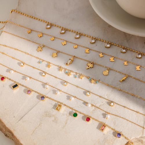 Unisex Celestial Gold Pendant Necklaces, Sun/Moon/Star/Angle Celestial Elements Unisex Choker Gold Lover Chains for Men and Women Jewelry - color: Pearl Strand #2
