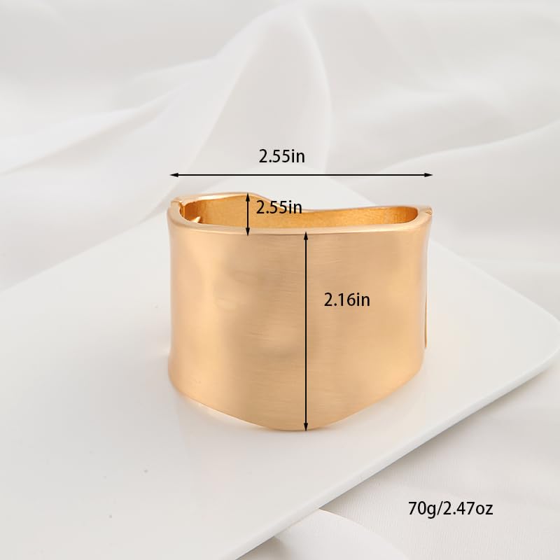 Exquisite and Stylish Gold Bracelet, Fashion Jewelry, Women's Gold Accessories – Ideal Gift for Mom, Wife or Girlfriend - style: Brushed finish wide bangle