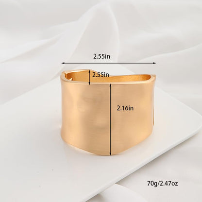 Exquisite and Stylish Gold Bracelet, Fashion Jewelry, Women's Gold Accessories – Ideal Gift for Mom, Wife or Girlfriend - style: Brushed finish wide bangle