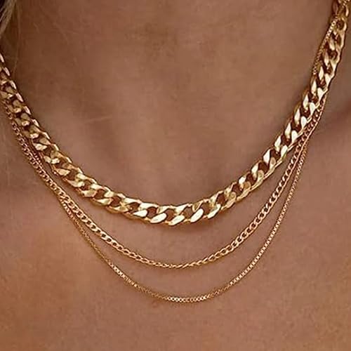 Layered Gold Necklace for Women Boho Turquoise Beaded Chain Set with Long Coin Pendant Trendy Y Necklace for Everyday Jewelry Gifts boho fashion fall fashion jewelry womens fashion - color: E-Vintage Fried Dough Twists Chain Multi layer Metal Necklace