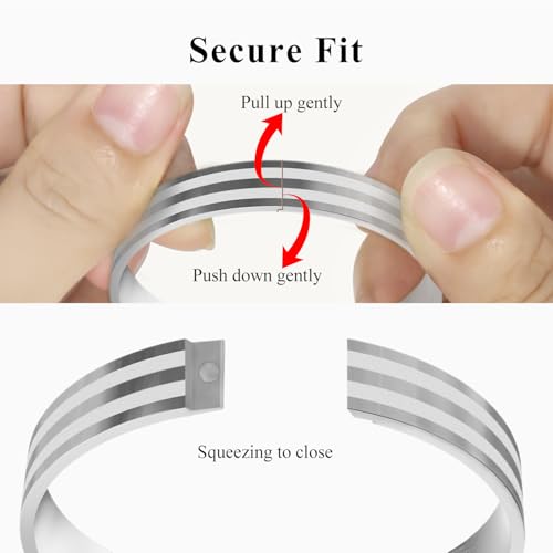 18K Gold Plated Bracelet Love Bangles for Women, 6.7in / 7.1in | Stainless steel, Waterproof & Non tarnish. Elegant & Shining. Verstaile for daily wear, perfect for stacking. Ideal Gift. - color: Silver-7.1in