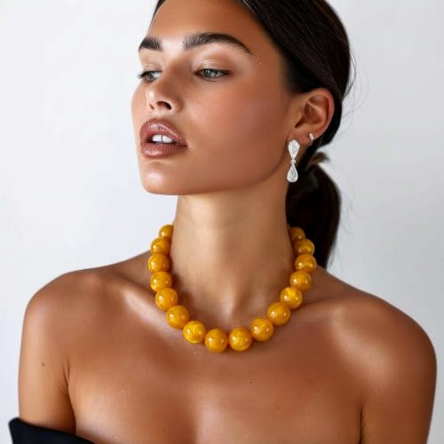 Chunky Beaded Necklace for Women, Colorful Trendy Statement Summer Jewelry Gift - color: necklace-14