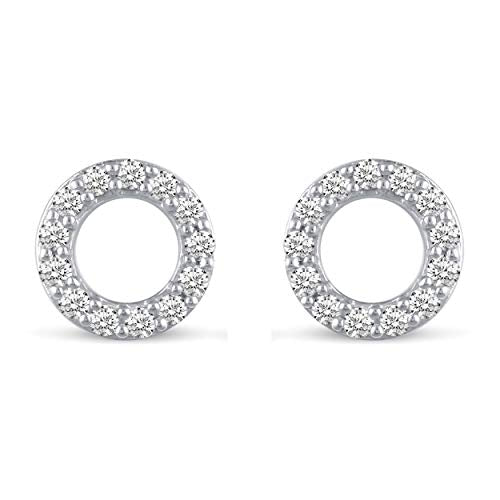 Charm Earrings Hoop set in 925 Sterling Silver for women Open Lotus Flower | Simulated Blue Sapphire | Tiny Lotus | Circle | Climber Crawler - style: Circle