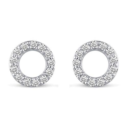Charm Earrings Hoop set in 925 Sterling Silver for women Open Lotus Flower | Simulated Blue Sapphire | Tiny Lotus | Circle | Climber Crawler - style: Circle