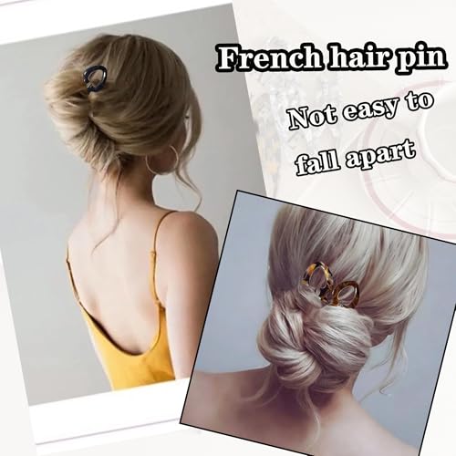 3 PCS Prestige French Hair Pin for Women Prestige Hair Pin for Thin Thick Hair Double-Notch Locking Mechanism Anti-Loosening Women Hair Accessories Valentine's Day Gifts - color: red