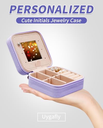 Uygafly Gifts for Teen Girl Trendy Stuff,Birthday Gift for 5 6 7 8 9 10 11 12 13 14 15 Year Old Girls,Cute Travel Jewelry Case Small Box | Lavender,K - color: Lavender, style: K