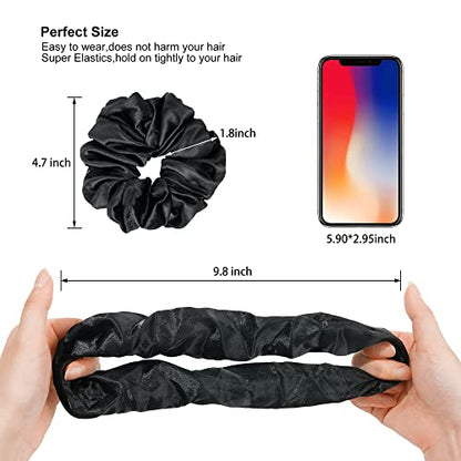 16 Pcs Scrunchies for Women - White Satin Silk Scrunchies for Girls Hair Ties Elastics Bands Ponytail Holder Hair Accessories - color: WHITE