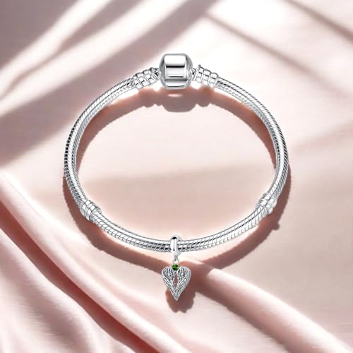 Guardian Angel Wing Dangle Charm 12 Birthstone Bead for European Bracelet Necklace - style: May