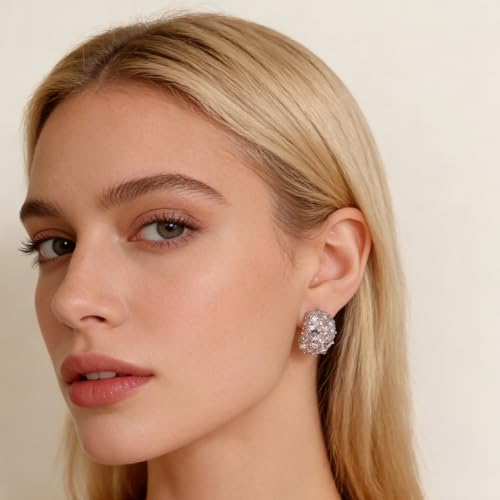 14K Gold Plated CZ Huggie Hoop Earrings for Women, Full CZ Dainty Daily Wear Jewelry1111