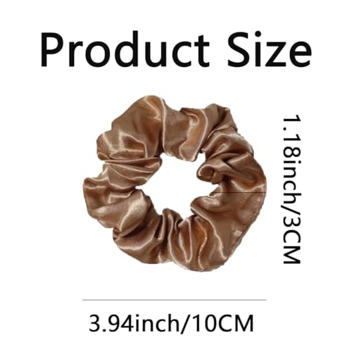 Silk Hair Ties Ponytail Holder Hairs Bow Ropes Elastics Hairtie Accessories Wide 0.8inch on Hair No Damage No Crease for Women Curly Thick Wavy Hair(30Pcs Earthy Yellow) - color: Earthy Yellow
