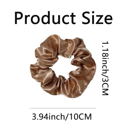 Silk Hair Ties Ponytail Holder Hairs Bow Ropes Elastics Hairtie Accessories Wide 0.8inch on Hair No Damage No Crease for Women Curly Thick Wavy Hair(30Pcs Earthy Yellow) - color: Earthy Yellow