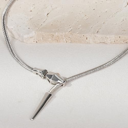 Handmade in Italy Necklace S925 Silver Twist Choker-Necklaces Minimalist Coil Craft Jewelry Mother's Day Christmas Gift for Women - color: 11