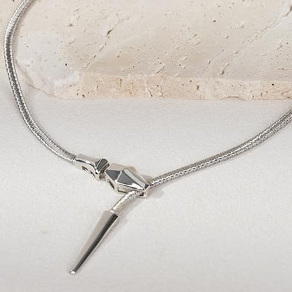 Handmade in Italy Necklace S925 Silver Twist Choker-Necklaces Minimalist Coil Craft Jewelry Mother's Day Christmas Gift for Women - color: 11