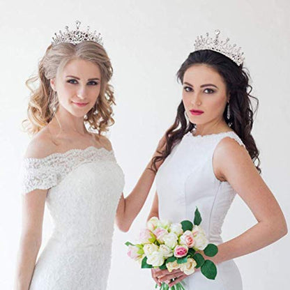 Multi-Style Face Shape-Fitted Tiara & Crown Collection Adjustable Comfortable Crystal Headpieces for Weddings Parties & Photography
