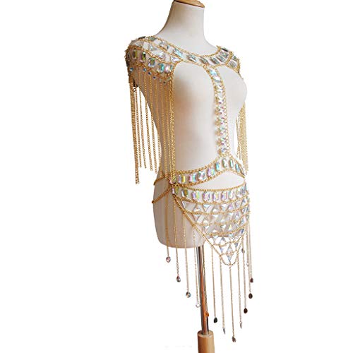Women's Sexy Suit Body Chain - color: Gold Color-Small Waistcoat Waist Chain Body Chain Suit-7