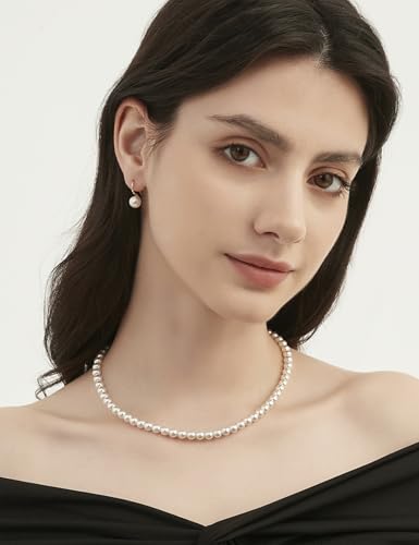 Mameloly Pearl Earrings for Women Leverback Dangle Trendy Simulated Pearl Drop Earrings 14K Gold Plated Sterling Silver 925 Cute Jewery for Women - color: 14K Gold Plated Hook