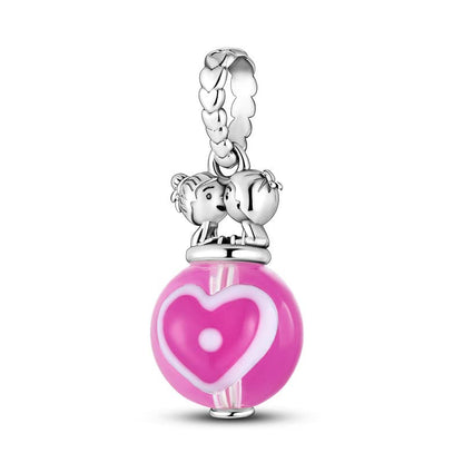 Vegas Safety Chain Sun Birthday Mom Camera Dog God Psalm Bead Pendant 925 Sterling Silver Dangle Compatible With Pandora Moments Charm Bracelet - style: I Love You Heart Glass Murano Couple