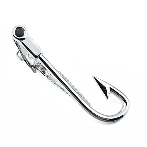 HAWSON 2 inch/ 2.2 inch Tie Clip for Men, Novelty Tie Bar Clip for Men and Boys, Interesting Tie Clip for Party - color: Fishhook