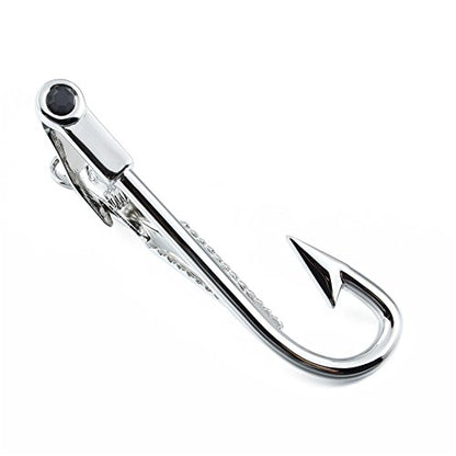 HAWSON 2 inch/ 2.2 inch Tie Clip for Men, Novelty Tie Bar Clip for Men and Boys, Interesting Tie Clip for Party - color: Fishhook