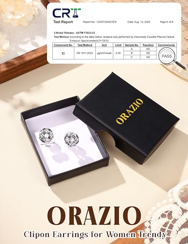 ORAZIO Clip On Earrings Women Geometric Statement Unique Non Pierced Earrings 14K Gold Plated Knot Chunky Drop Dangle Hoop Stud Clip-on Earrings for Women Trendy - color: Style D-Silver Plated